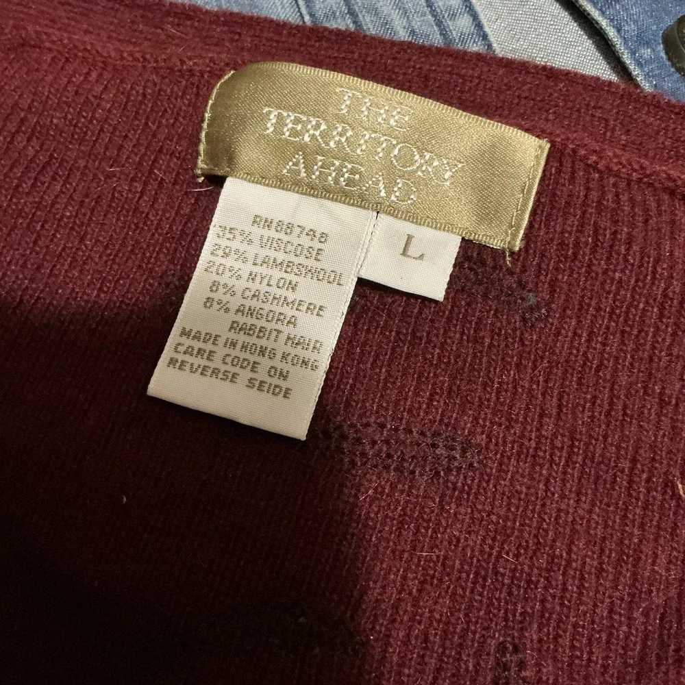 The Territory Ahead Women's Sweater L Wool Cashmere Angora Blend Woodland Fairy‎